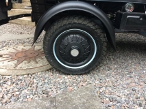 Stahlfelge in ice blue und Deckel in black